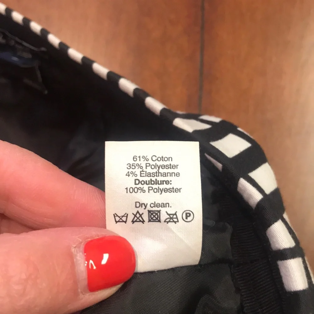 J. Crew Black and White Grid Pencil Skirt